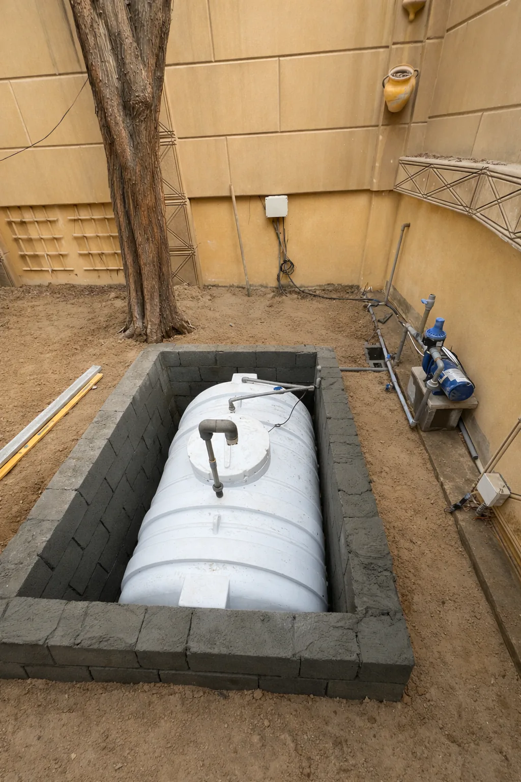 Underground water tank construction and installation